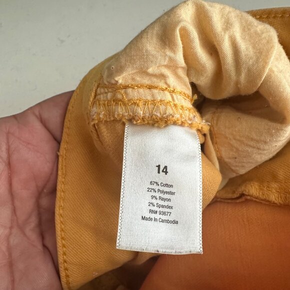 A.n.a Womens Skinny Ankle Pants Size 14 Yellow Cotton Blend - Picture 4 of 7